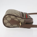GUCCI GG Supreme Web Sherry Line Bag PVC Beige Gold 001 44 6655 Auth ep14411-3
