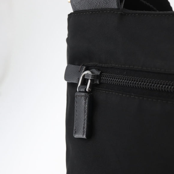 PRADA Shoulder Bag Nylon Black Silver Auth ep14418A