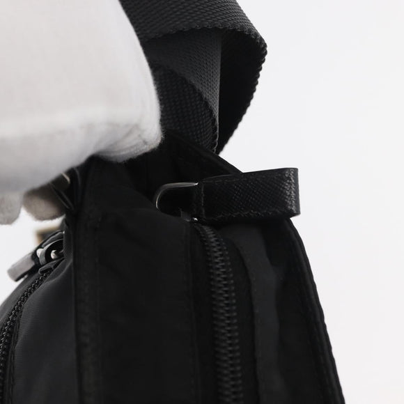 PRADA Shoulder Bag Nylon Black Silver Auth ep14418A