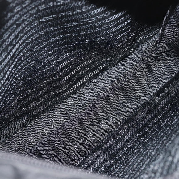 PRADA Shoulder Bag Nylon Black Silver Auth ep14418A