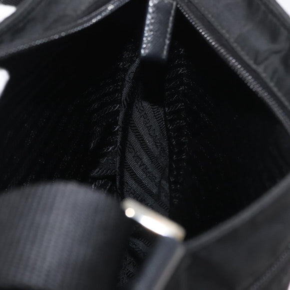 PRADA Shoulder Bag Nylon Black Silver Auth ep14418A
