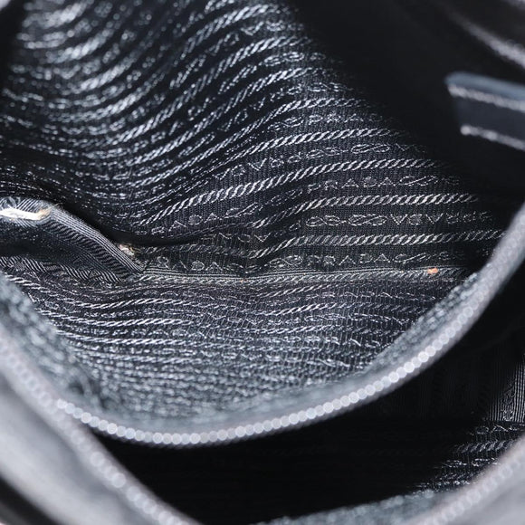 PRADA Shoulder Bag Nylon Black Silver Auth ep14418A