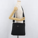PRADA Shoulder Bag Nylon Black Silver Auth ep14418A-25