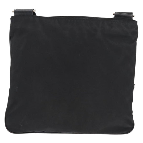 PRADA Shoulder Bag Nylon Black Silver Auth ep14418A