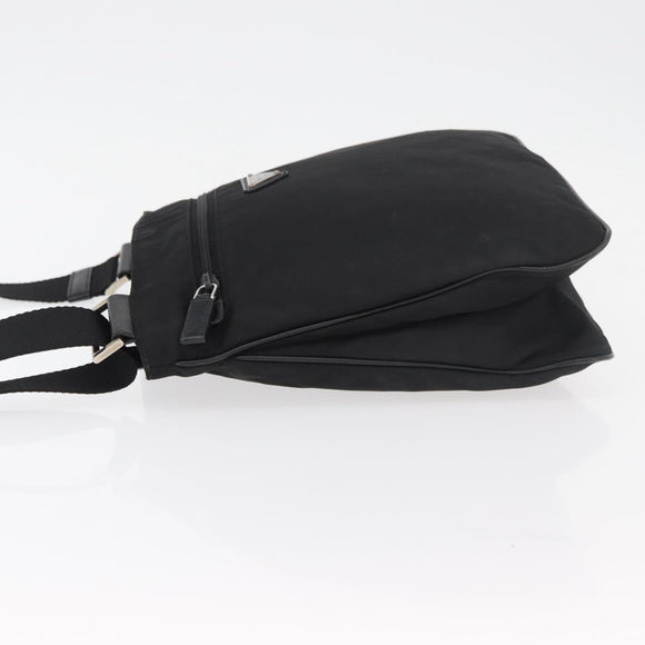 PRADA Shoulder Bag Nylon Black Silver Auth ep14418A