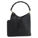 GUCCI Bamboo Shoulder Bag Leather Black Gold 001 2058 1880 0 Auth ep14420-1