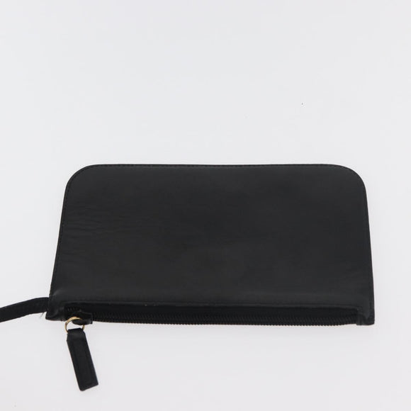 GUCCI Bamboo Shoulder Bag Leather Black Gold 001 2058 1880 0 Auth ep14420