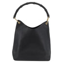 GUCCI Bamboo Shoulder Bag Leather Black Gold 001 2058 1880 0 Auth ep14420-13