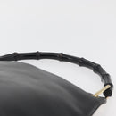GUCCI Bamboo Shoulder Bag Leather Black Gold 001 2058 1880 0 Auth ep14420-8