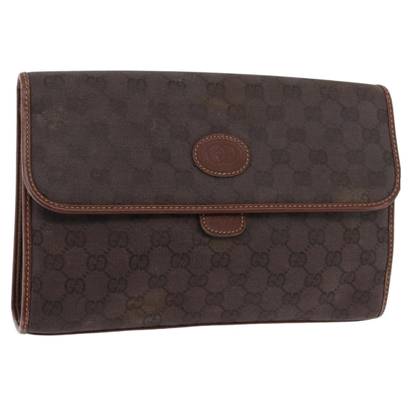 GUCCI GG Supreme Shoulder Bag PVC Brown Gold 004 49 0195 Auth ep14421