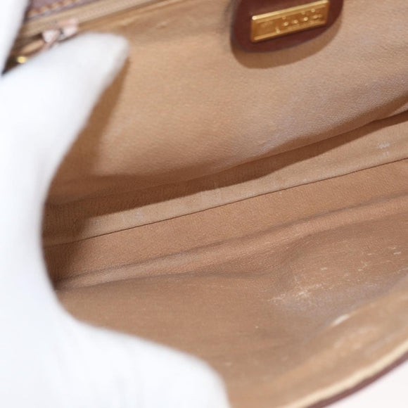GUCCI GG Supreme Shoulder Bag PVC Brown Gold 004 49 0195 Auth ep14421
