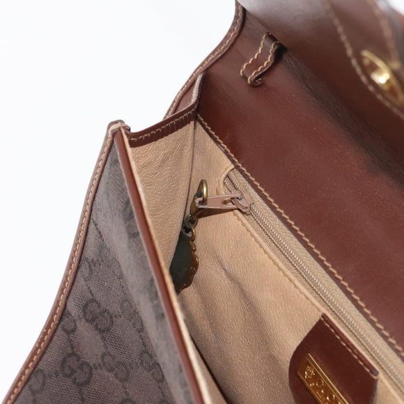GUCCI GG Supreme Shoulder Bag PVC Brown Gold 004 49 0195 Auth ep14421