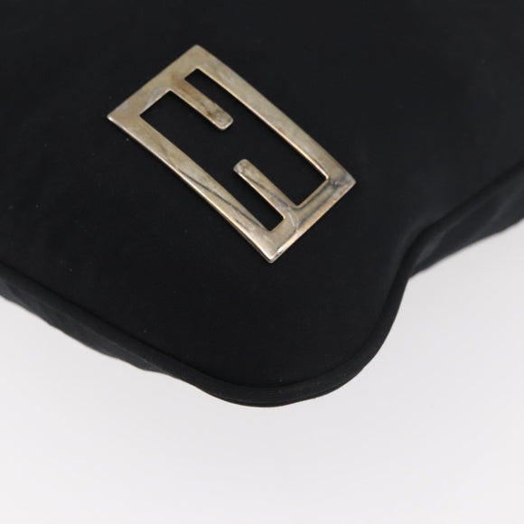 FENDI Shoulder Bag Nylon Black Silver Auth ep14422