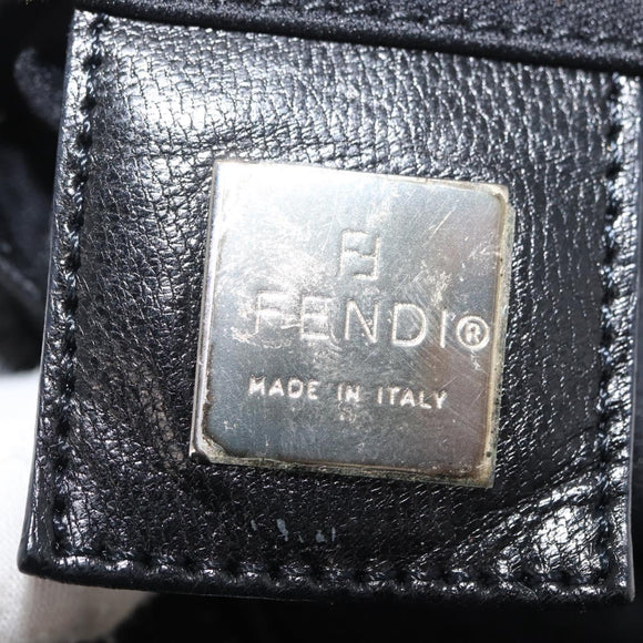 FENDI Shoulder Bag Nylon Black Silver Auth ep14422