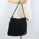 FENDI Shoulder Bag Nylon Black Silver Auth ep14422-22