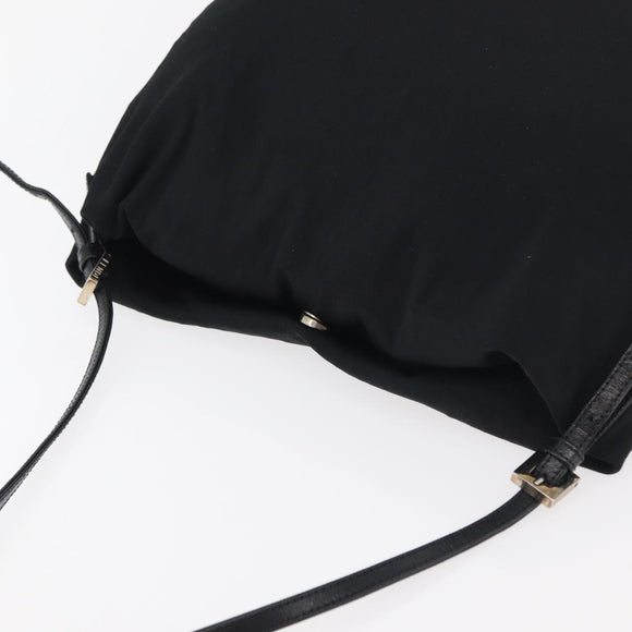 FENDI Shoulder Bag Nylon Black Silver Auth ep14422