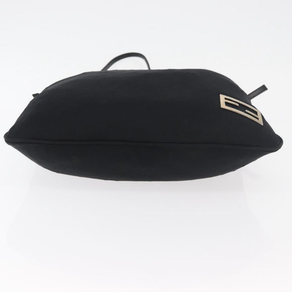 FENDI Shoulder Bag Nylon Black Silver Auth ep14422