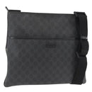 GUCCI GG Supreme Shoulder Bag PVC Black Silver 162904 Auth ep14425-1
