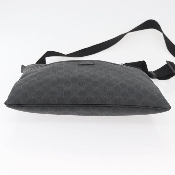 GUCCI GG Supreme Shoulder Bag PVC Black Silver 162904 Auth ep14425