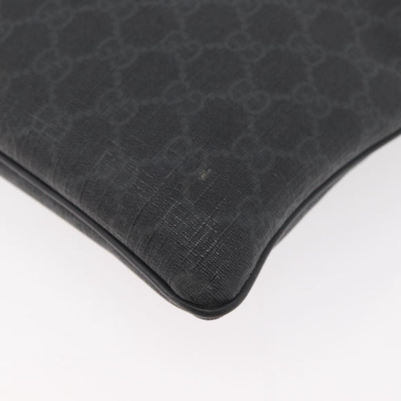 GUCCI GG Supreme Shoulder Bag PVC Black Silver 162904 Auth ep14425