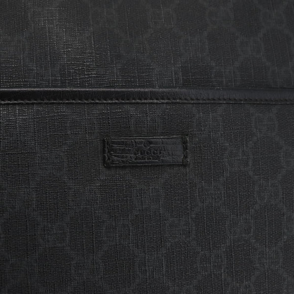 GUCCI GG Supreme Shoulder Bag PVC Black Silver 162904 Auth ep14425