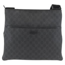 GUCCI GG Supreme Shoulder Bag PVC Black Silver 162904 Auth ep14425-13