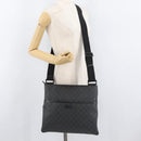 GUCCI GG Supreme Shoulder Bag PVC Black Silver 162904 Auth ep14425-25