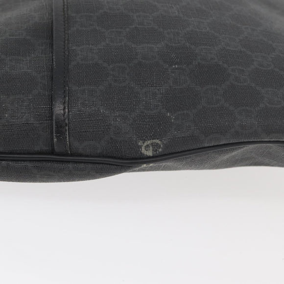 GUCCI GG Supreme Shoulder Bag PVC Black Silver 162904 Auth ep14425