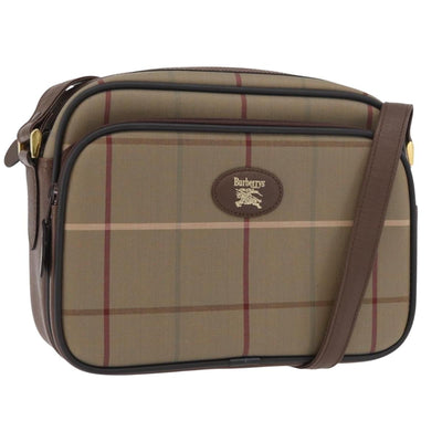 Burberrys Nova Check Shoulder Bag Canvas Beige Gold Auth ep14427A