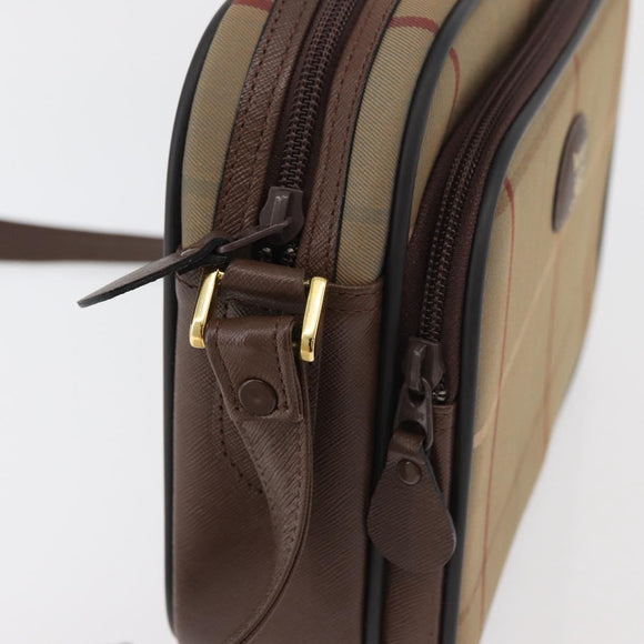 Burberrys Nova Check Shoulder Bag Canvas Beige Gold Auth ep14427A