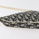 Christian Dior Trotter Canvas Saddle Pouch PVC Black Silver Auth ep14436-15