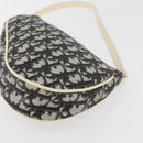 Christian Dior Trotter Canvas Saddle Pouch PVC Black Silver Auth ep14436-16