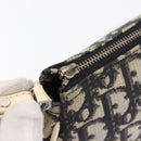 Christian Dior Trotter Canvas Saddle Pouch PVC Black Silver Auth ep14436-10