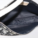 Christian Dior Trotter Canvas Saddle Pouch PVC Black Silver Auth ep14436-11