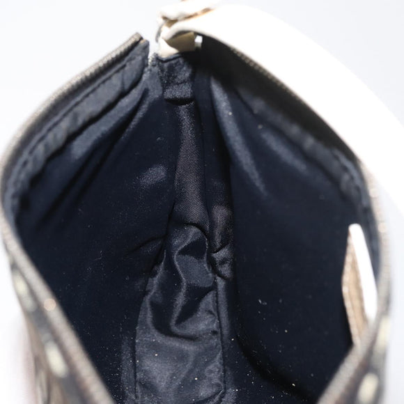 Christian Dior Trotter Canvas Saddle Pouch PVC Black Silver Auth ep14436