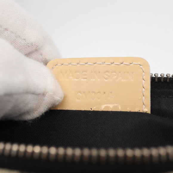 Christian Dior Trotter Canvas Saddle Pouch PVC Black Silver Auth ep14436