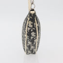 Christian Dior Trotter Canvas Saddle Pouch PVC Black Silver Auth ep14436-3