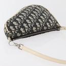Christian Dior Trotter Canvas Saddle Pouch PVC Black Silver Auth ep14436-6