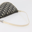 Christian Dior Trotter Canvas Saddle Pouch PVC Black Silver Auth ep14436-7