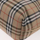BURBERRY Nova Check Hand Bag Nylon Beige Silver Auth ep14441A-14