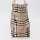 BURBERRY Nova Check Hand Bag Nylon Beige Silver Auth ep14441A-4