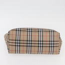 BURBERRY Nova Check Hand Bag Nylon Beige Silver Auth ep14441A-5