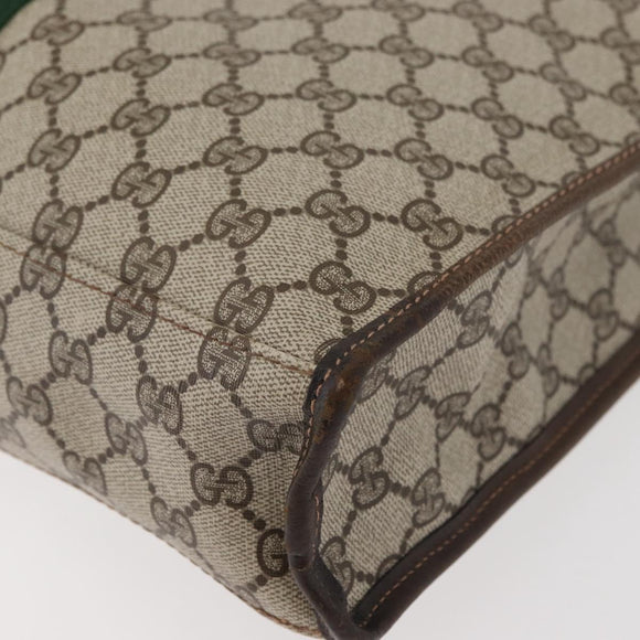 GUCCI GG Supreme Web Sherry Line Tote Bag PVC Beige Gold 010 378 Auth ep14443