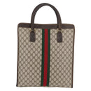 GUCCI GG Supreme Web Sherry Line Tote Bag PVC Beige Gold 010 378 Auth ep14443-2