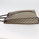 GUCCI GG Supreme Web Sherry Line Tote Bag PVC Beige Gold 010 378 Auth ep14443-4