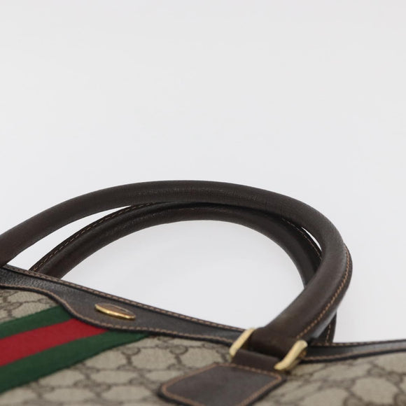 GUCCI GG Supreme Web Sherry Line Tote Bag PVC Beige Gold 010 378 Auth ep14443