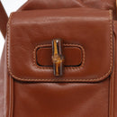 GUCCI Bamboo Backpack Leather Brown Gold 003 2058 0016 Auth ep14447-21