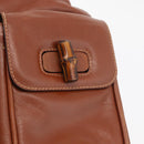 GUCCI Bamboo Backpack Leather Brown Gold 003 2058 0016 Auth ep14447-22