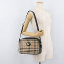 Burberrys Nova Check Shoulder Bag Canvas Beige Gold Auth ep14449A-20