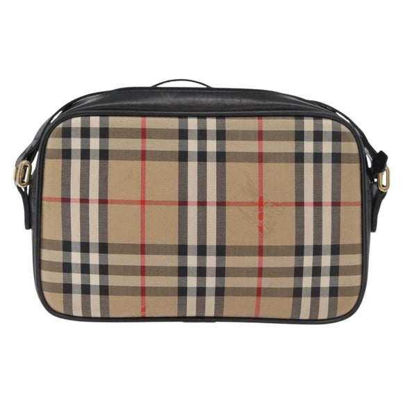 Burberrys Nova Check Shoulder Bag Canvas Beige Gold Auth ep14449A